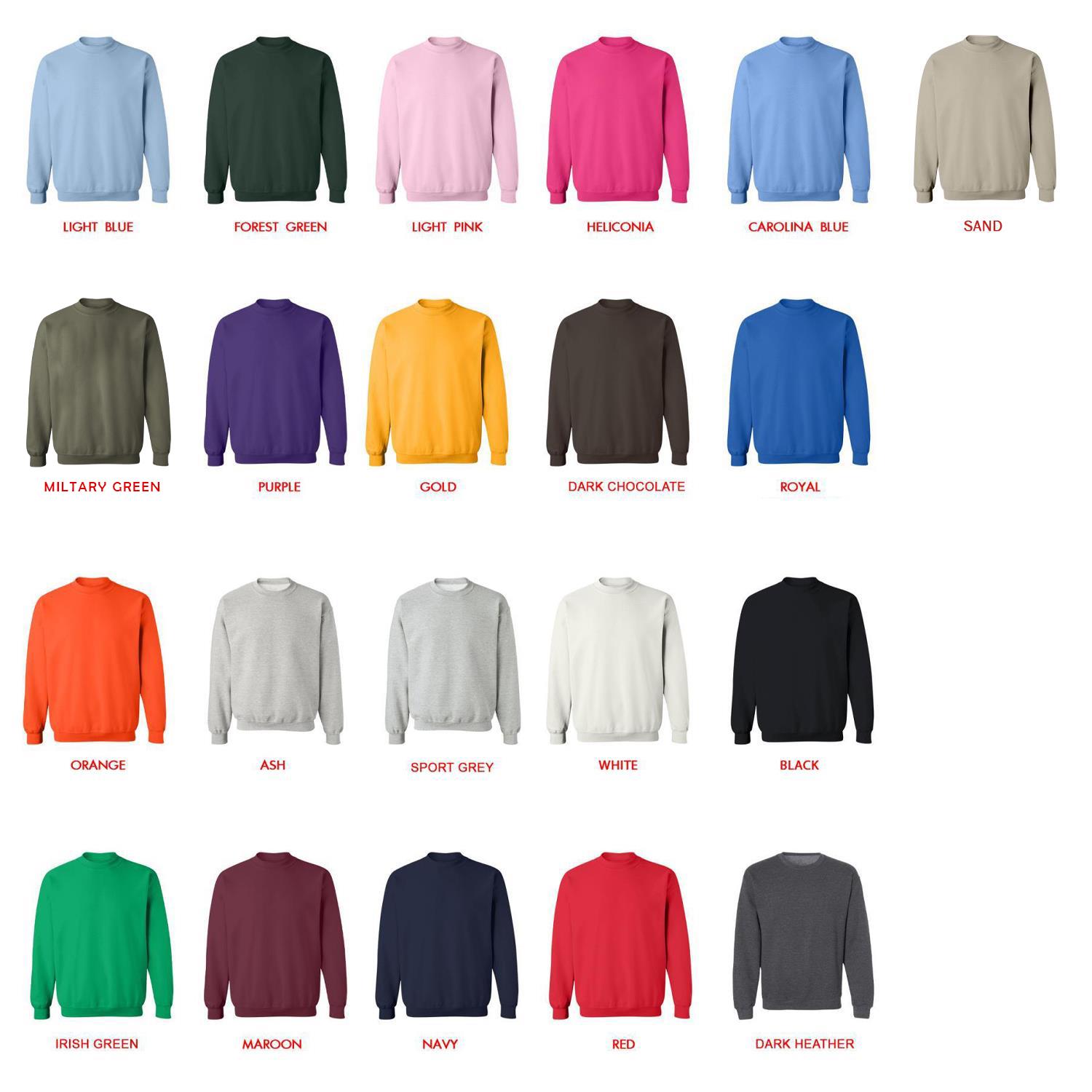 sweatshirt color chart - Dachshund UK Store
