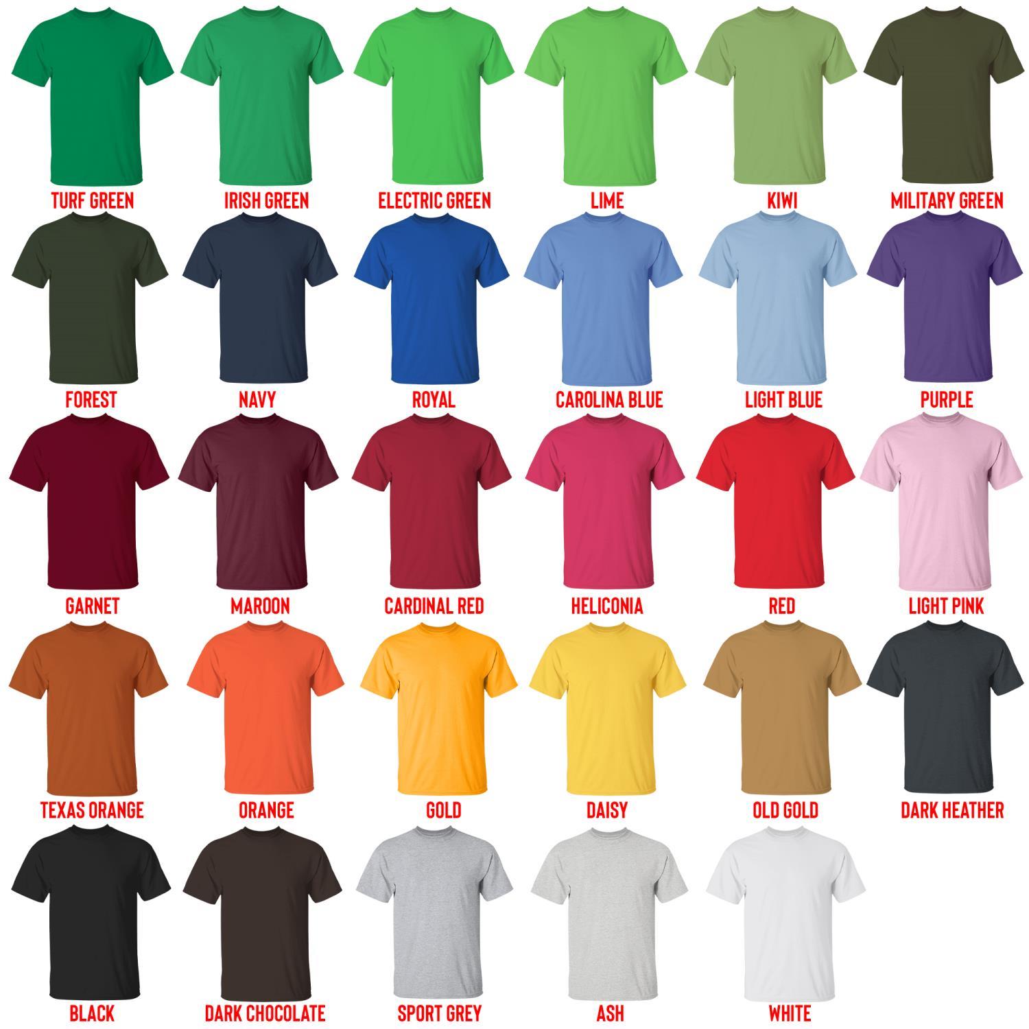 t shirt color chart - Dachshund UK Store